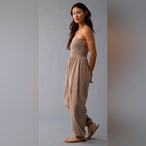 American Eagle Outfitters Tan Jumpsuit